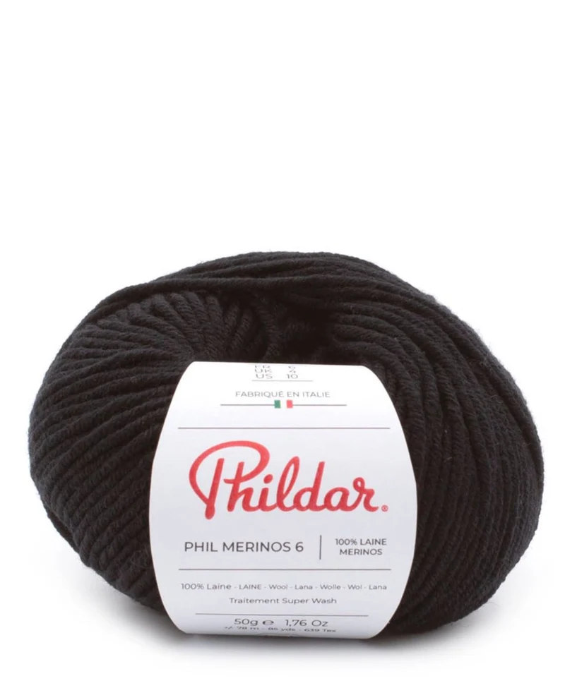 Phildar Phil Merinos 6 1200 Schwarz