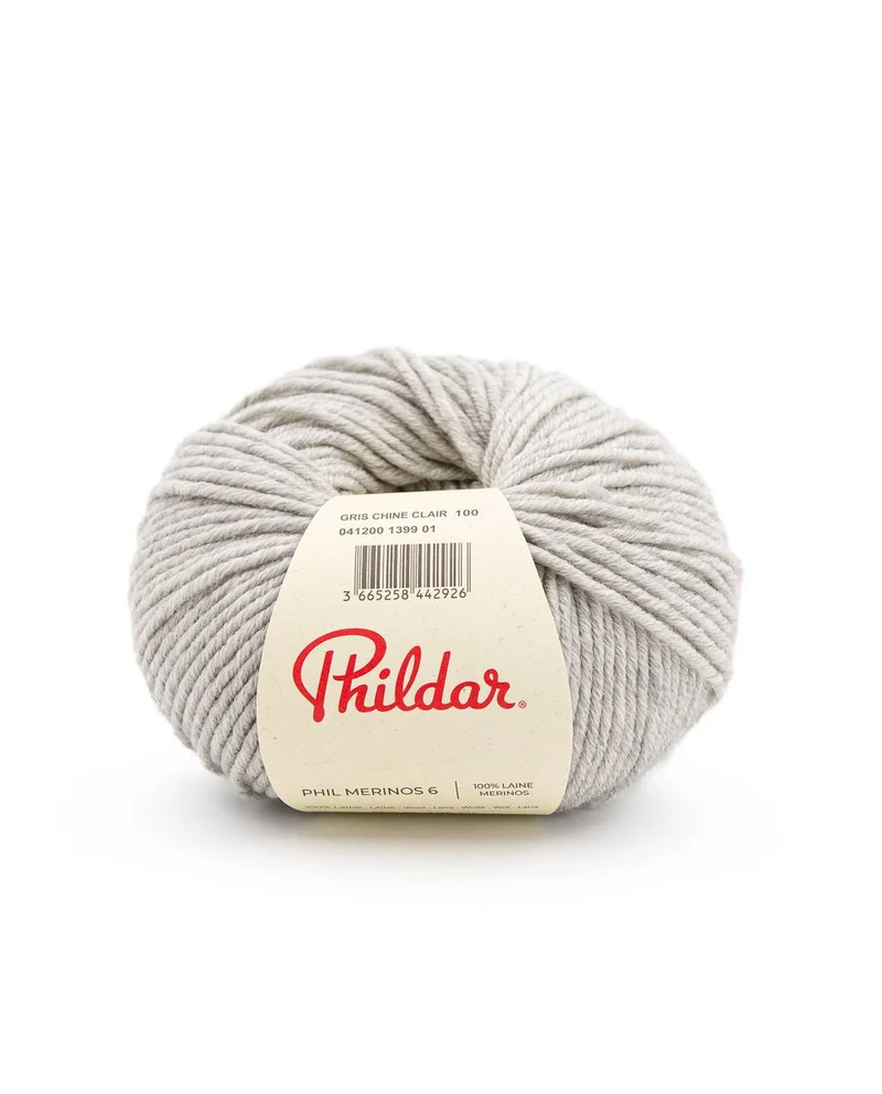 Phildar Phil Merinos 6 1399 Hellgrau Tweed