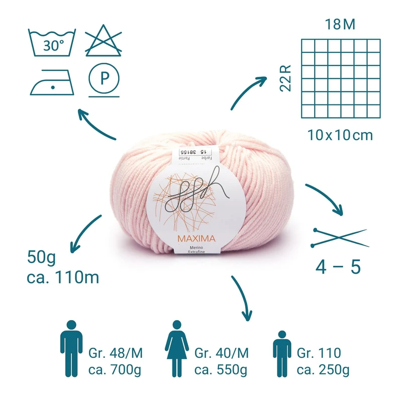 ggh Maxima | Merinowolle | 110m/50g | 015 - Apricot