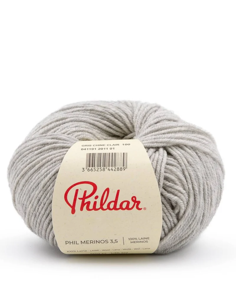 Phildar Phil Merinos 3,5 2011 Hellgrau Tweed