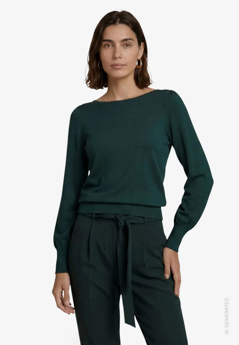 Feinstrickpullover mit U-Boot Ausschnitt