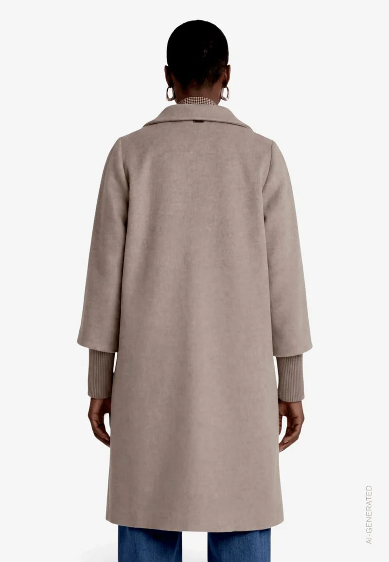 Damen Mantel mit Strickbündchen