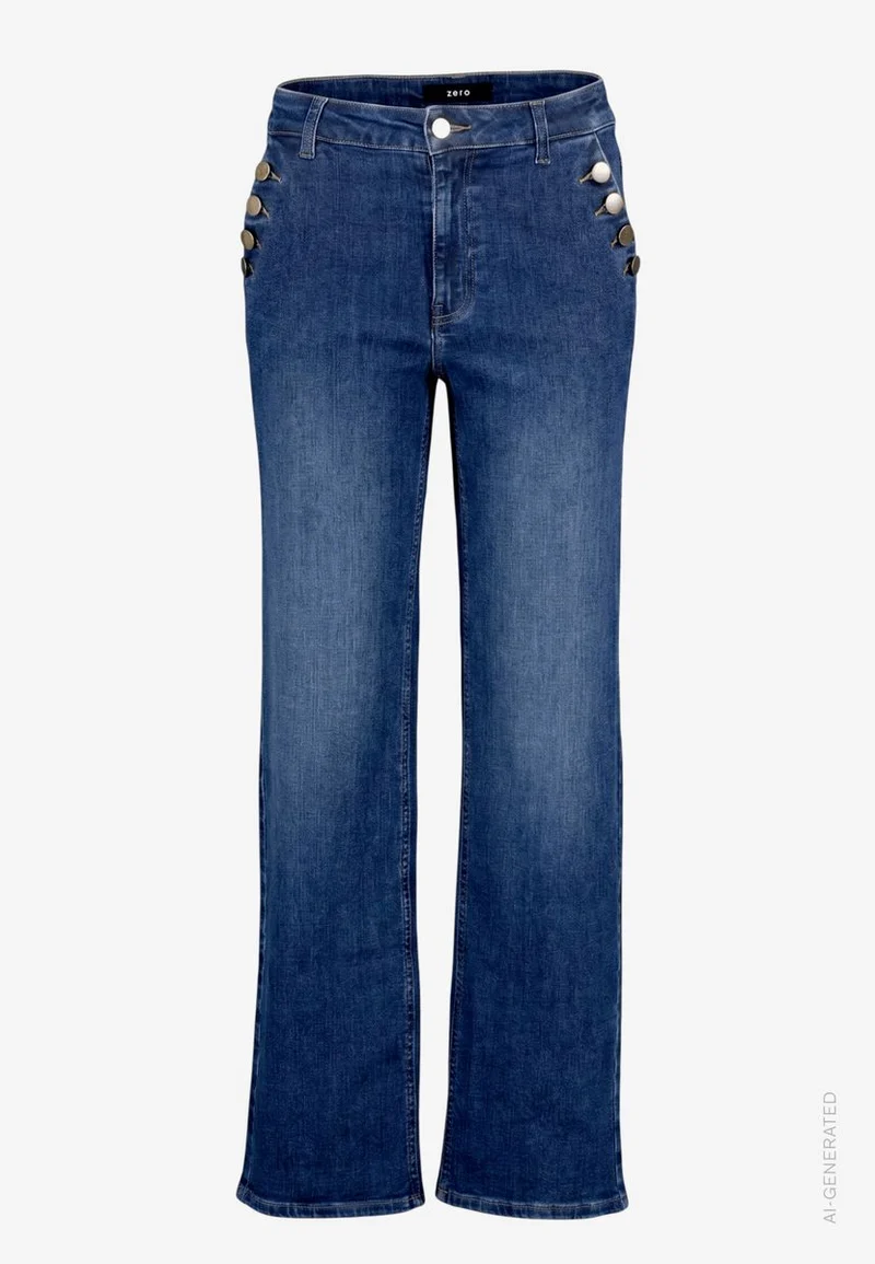 Damen Jeans mit Zierknöpfen