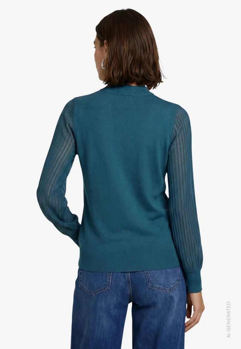 Damen Pullover mit transparenten Ärmeln