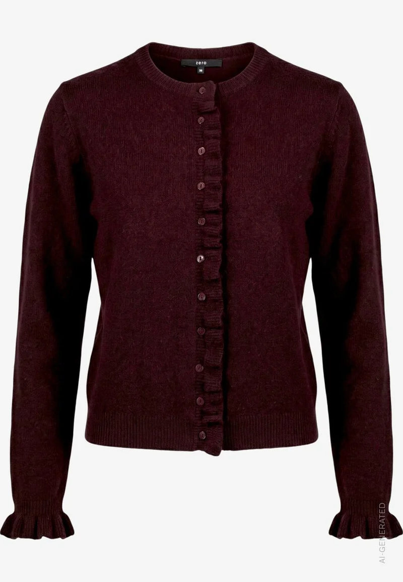 Strickjacke Damen mit Rüschen