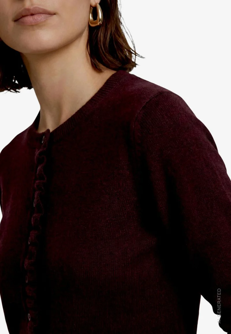 Strickjacke Damen mit Rüschen