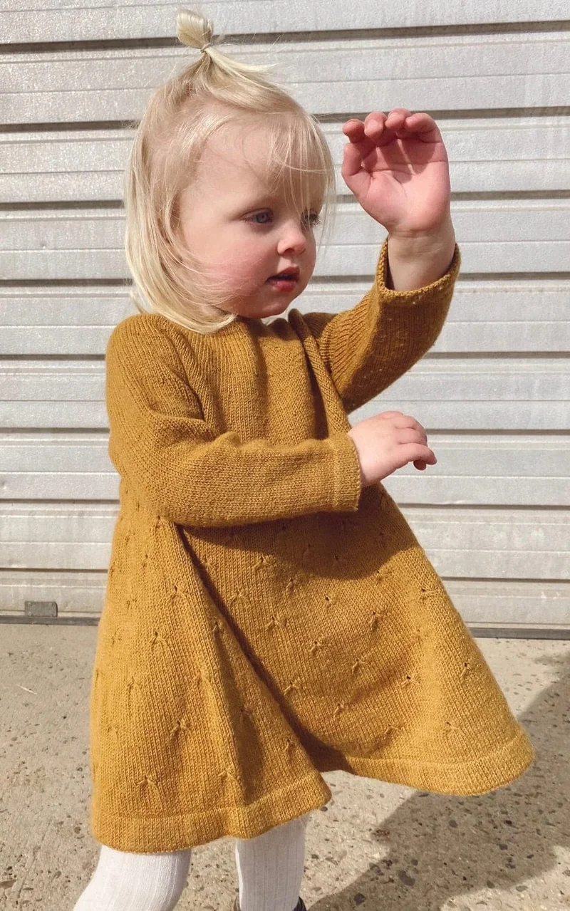 Löwenzahn Kleid Kinder - SUNDAY - Strickpaket