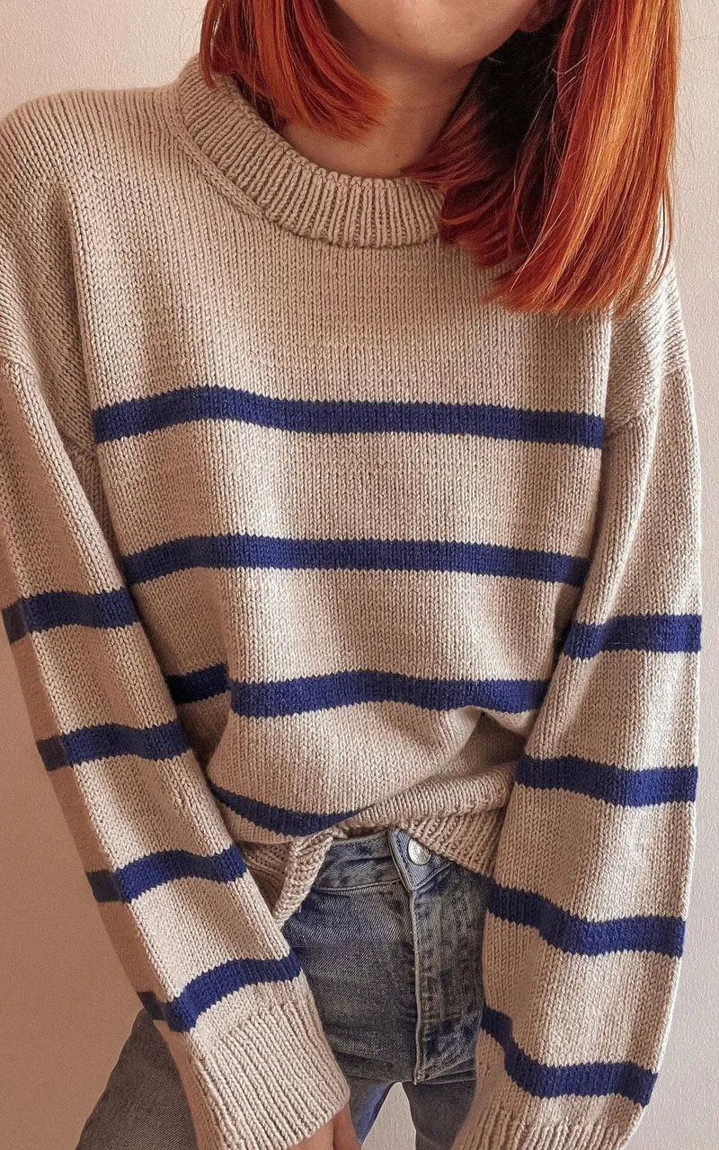 Marseille Sweater (gestreift) Damen - DOUBLE SUNDAY - Strickset