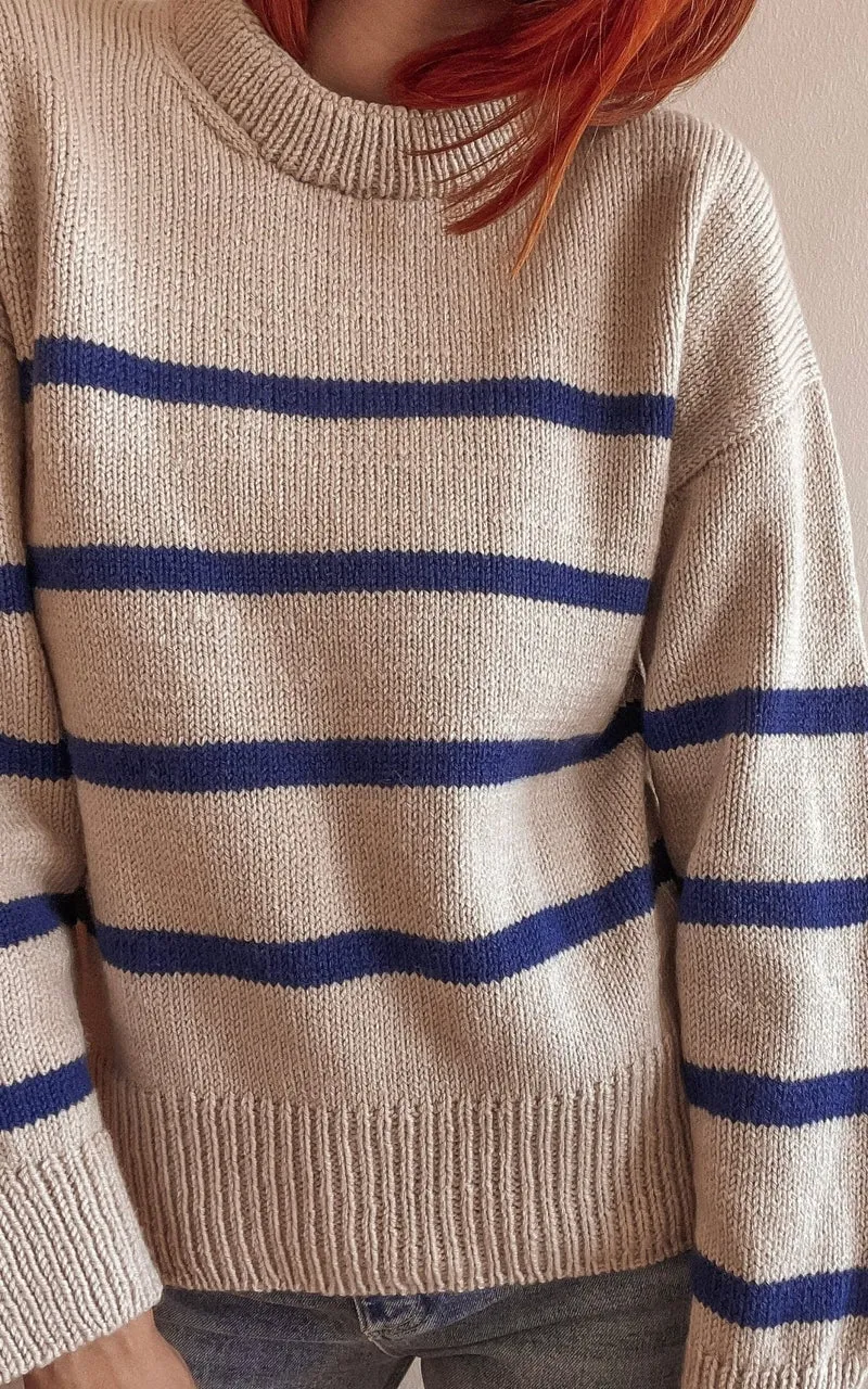 Marseille Sweater (gestreift) Damen - DOUBLE SUNDAY - Strickset