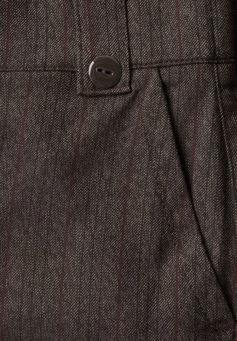 High Waist Straight Leg Hose mit Knopfdetail