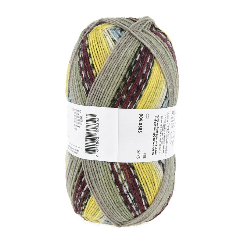 Lang Yarns Twin Soxx 4-fach 585 Gelb/Braun/Hellblau 1156 Excited