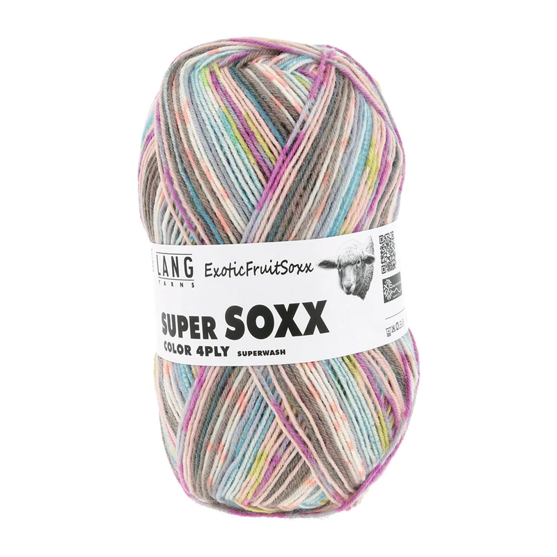 Lang Yarns Super Soxx Color 4-fach 568 Rosa/Braun 1153 Lychee