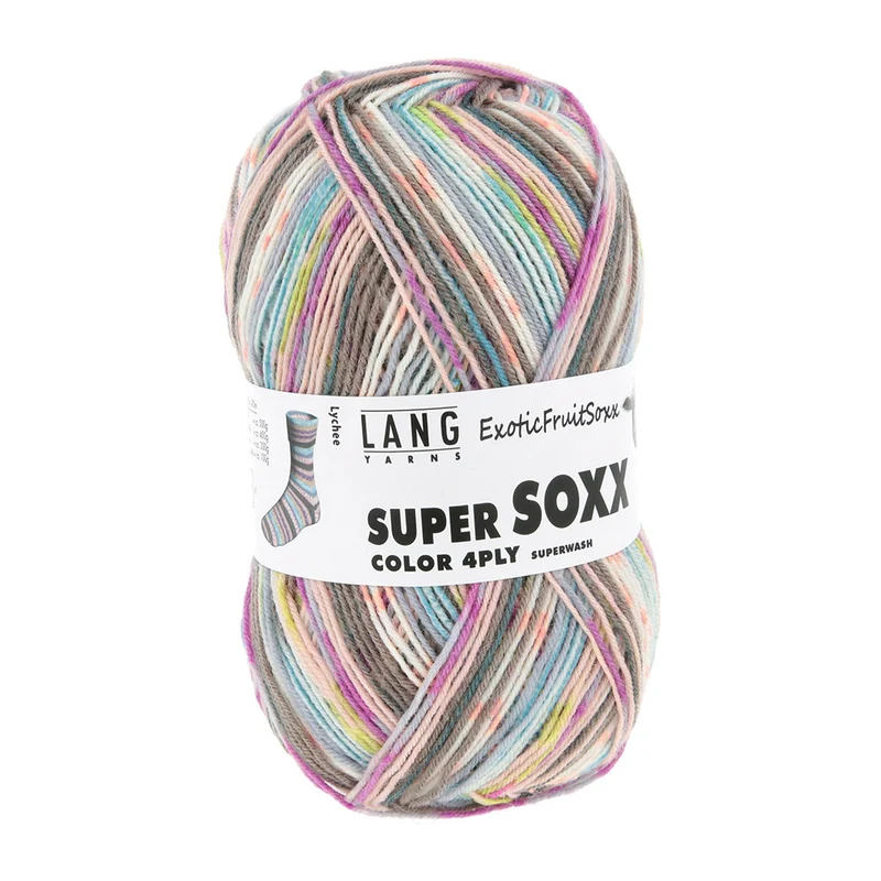 Lang Yarns Super Soxx Color 4-fach 568 Rosa/Braun 1153 Lychee