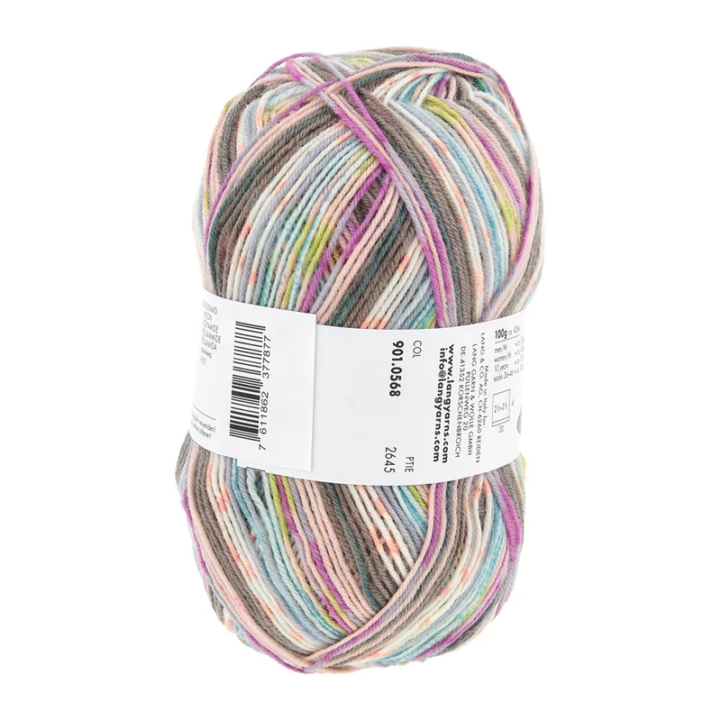 Lang Yarns Super Soxx Color 4-fach 568 Rosa/Braun 1153 Lychee