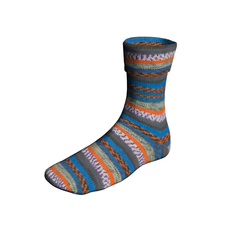 Lang Yarns Super Soxx Color 4-fach 567 Blau/Orange 1153 Passionsfrucht