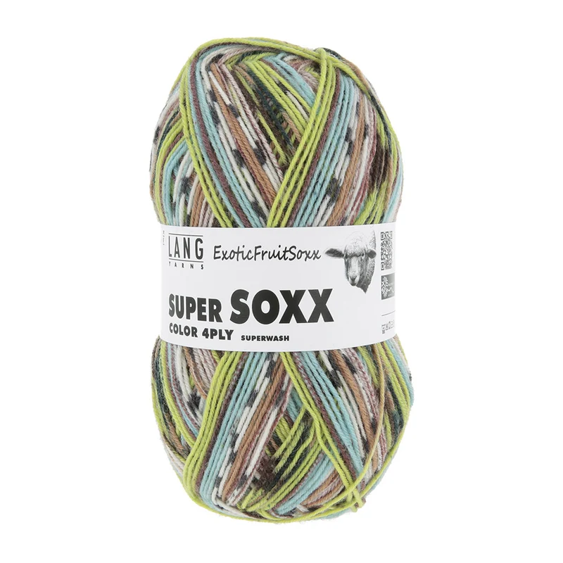 Lang Yarns Super Soxx Color 4-fach 566 Grün/Braun 1153 Kiwi