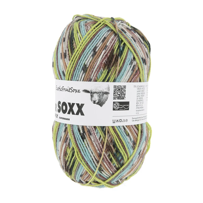 Lang Yarns Super Soxx Color 4-fach 566 Grün/Braun 1153 Kiwi