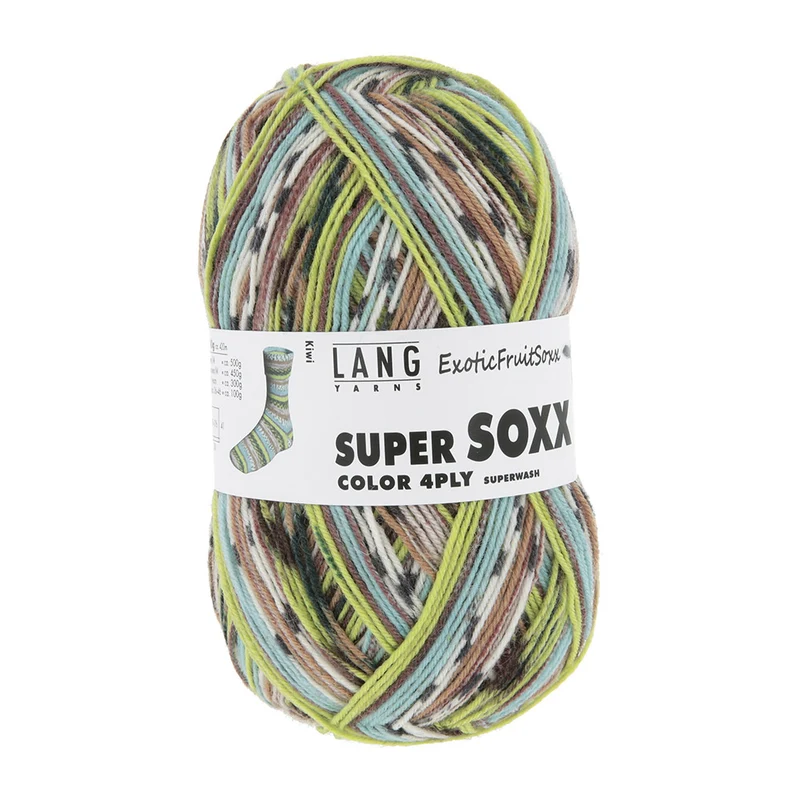 Lang Yarns Super Soxx Color 4-fach 566 Grün/Braun 1153 Kiwi