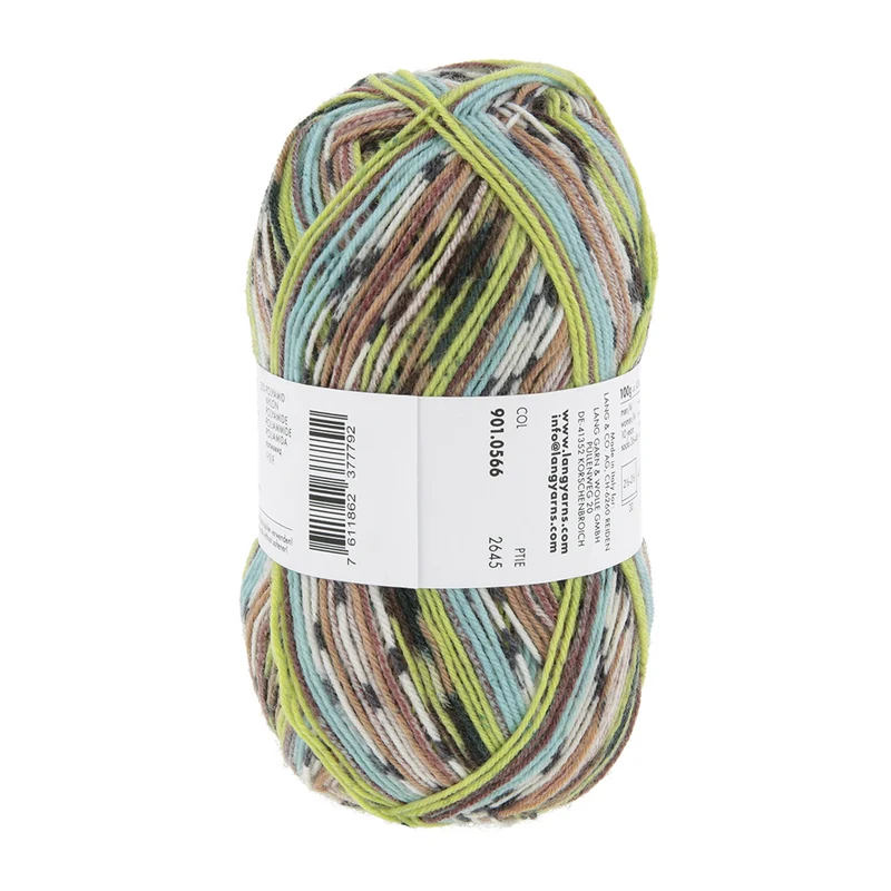 Lang Yarns Super Soxx Color 4-fach 566 Grün/Braun 1153 Kiwi
