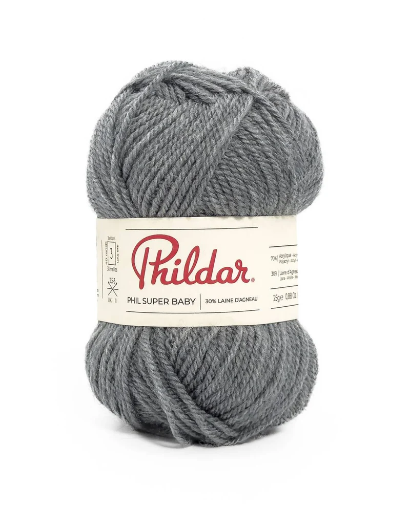 Phildar Phil Super Baby 2140 Mittelgrauer Tweed