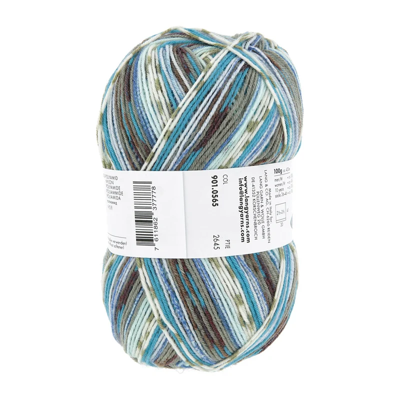Lang Yarns Super Soxx Color 4-fach 565 Blau/Grau 1153 Akebi