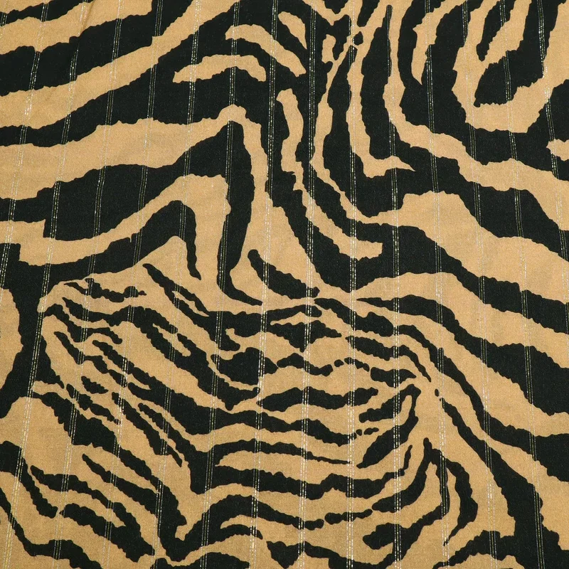 No. 1389 Viskose Tiger Lurex camel | schwarz | gold