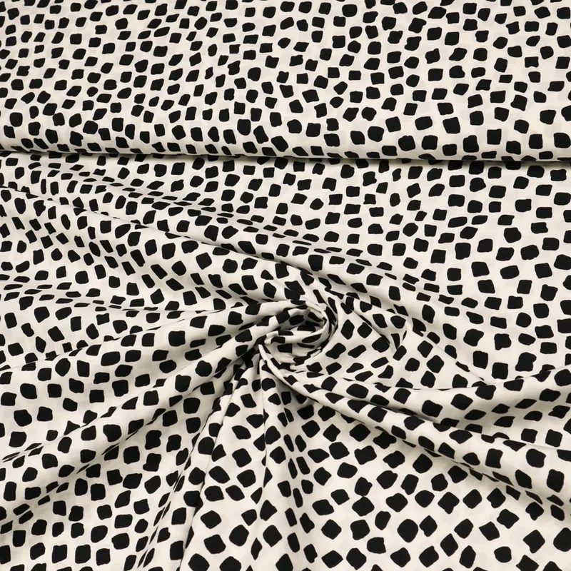 No. 1388 Baumwoll-Poplin Steine schwarz | weiss