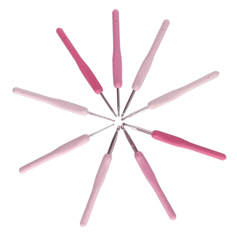 Wollplatz Häkelnadelset Pink 2,00 – 6,00 mm – 9-teilig