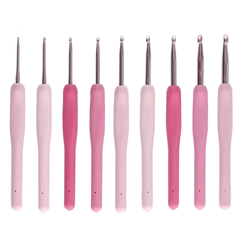 Wollplatz Häkelnadelset Pink 2,00 – 6,00 mm – 9-teilig