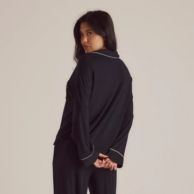 Modal Pyjamahemd - Schwarz