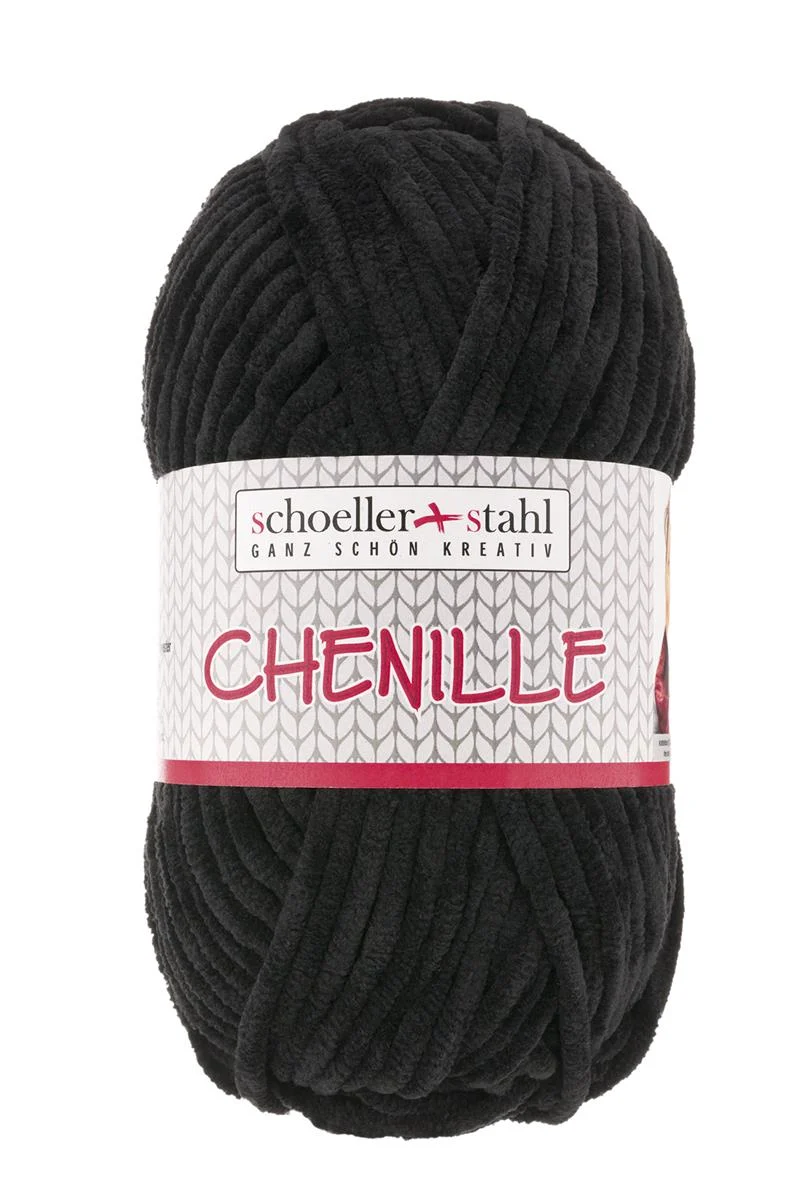 CHENILLE Wolle | 100g | Farbe 15 - Schwarz