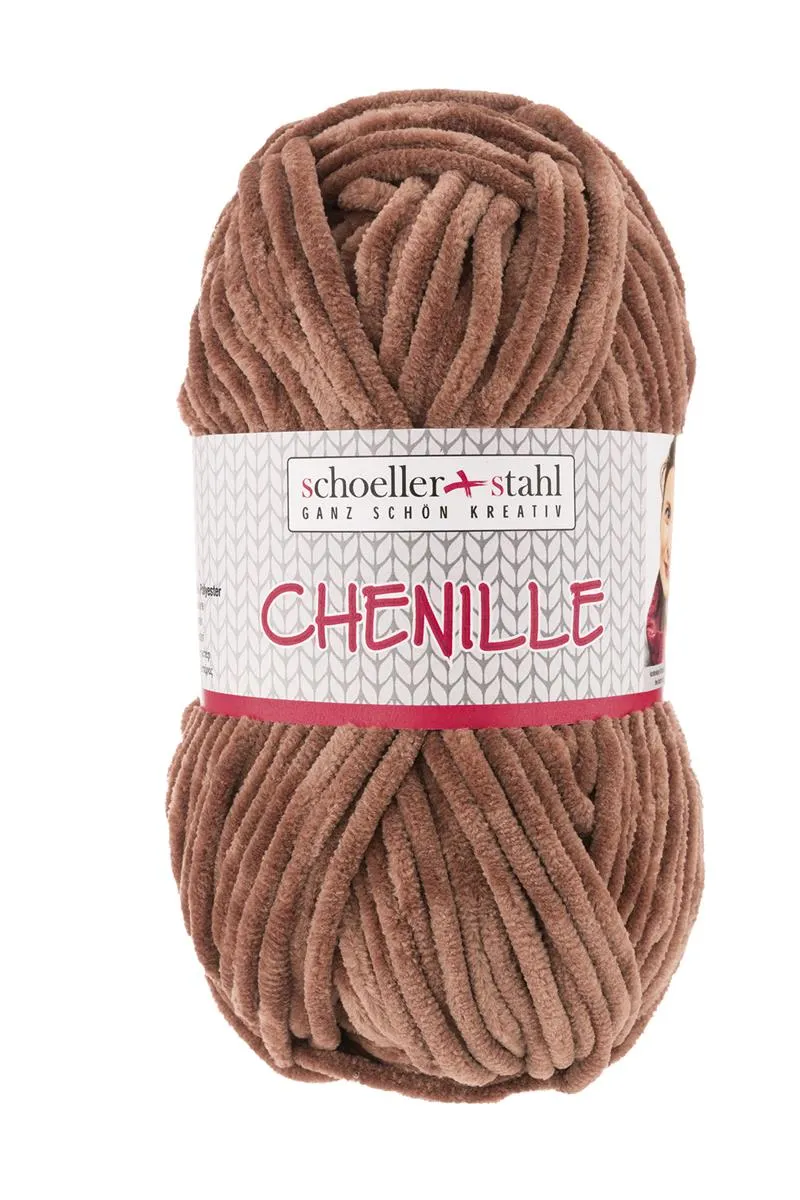 CHENILLE Wolle | 100g | Farbe 13 - Hellbraun