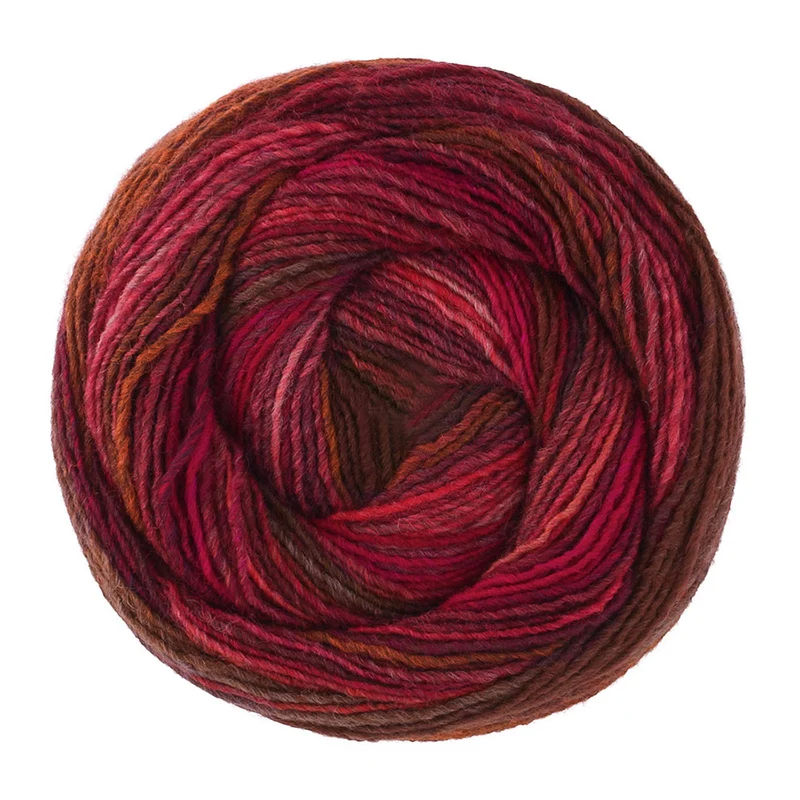 Lana Grossa Gomitolo Intenso 239 Dunkelbraun/Weinrot/Hellrot/Burgund/Schokoladenbraun