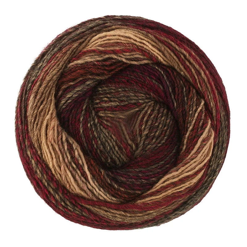 Lana Grossa Gomitolo Modo 628 Schwarzrot/Camel/Schwarzbraun/Anthrazit