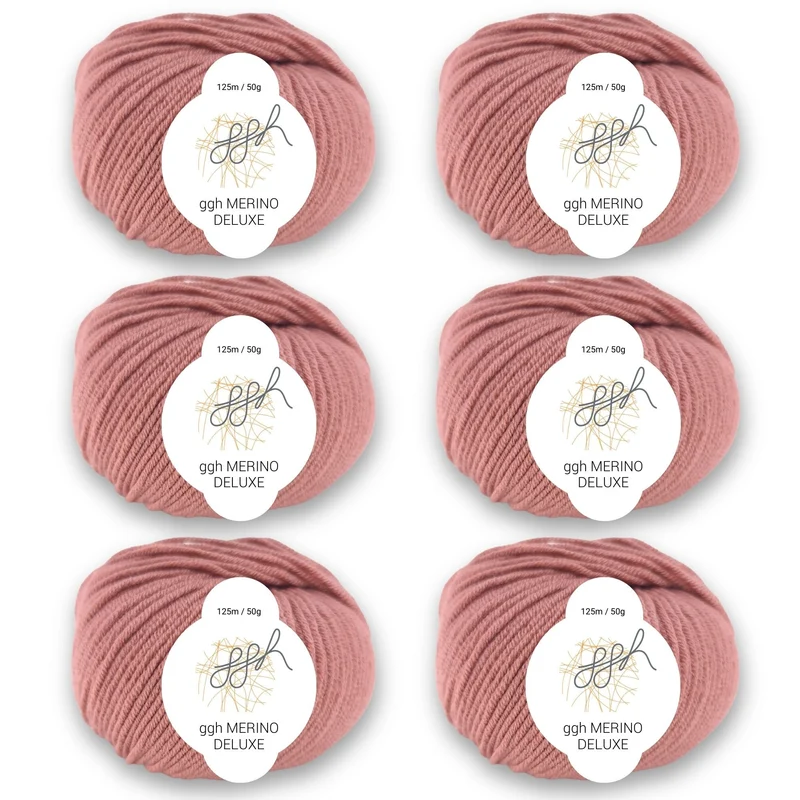 ggh Merino Deluxe - 300g Set (6x50g) - 013 - Rosenholz