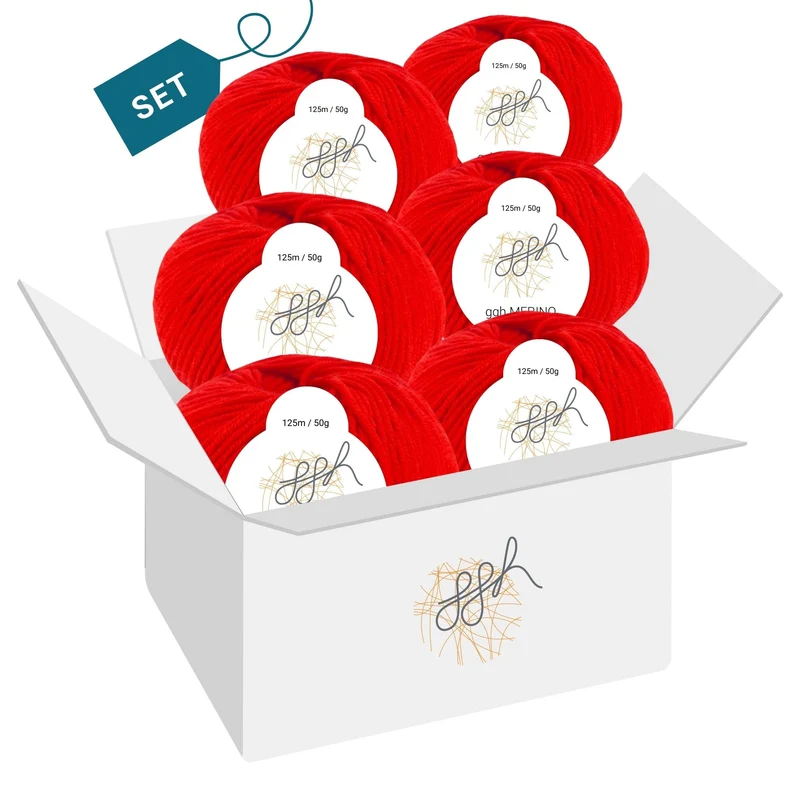 ggh Merino Deluxe - 300g Set (6x50g) - 011 - Rot