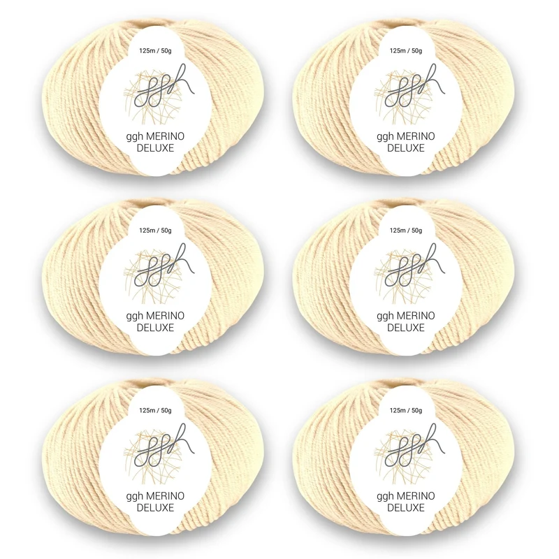 ggh Merino Deluxe - 300g Set (6x50g) - 009 - Creme