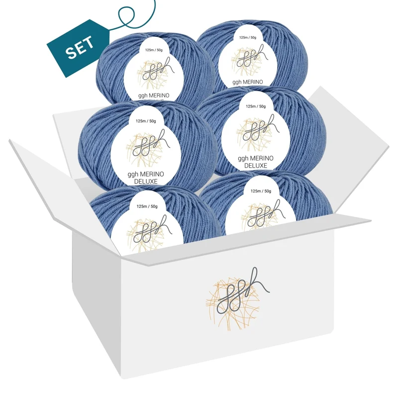 ggh Merino Deluxe - 300g Set (6x50g) - 024 - Himmelblau