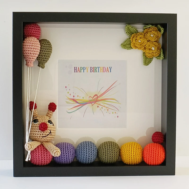 Raupe im Bilderrahmen 003 Multicolor Häkelpaket – Sandra Bekx
