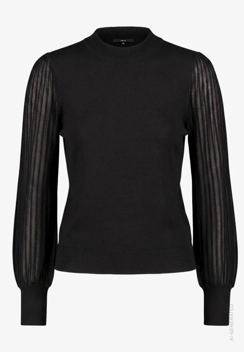Damen Pullover mit transparenten Ärmeln