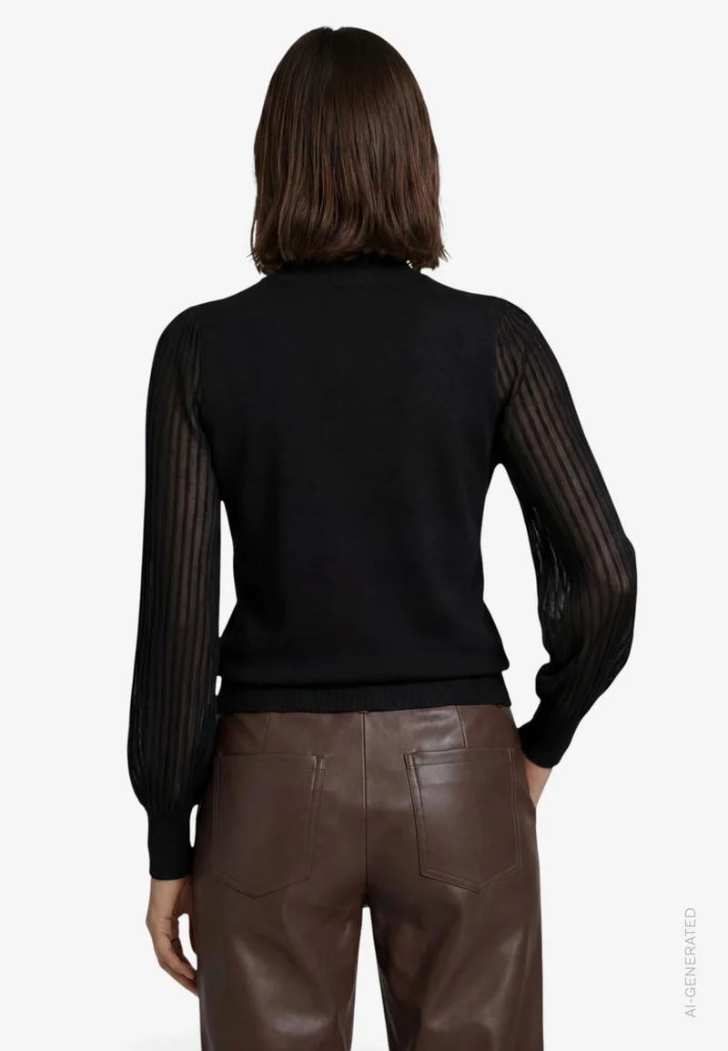 Damen Pullover mit transparenten Ärmeln