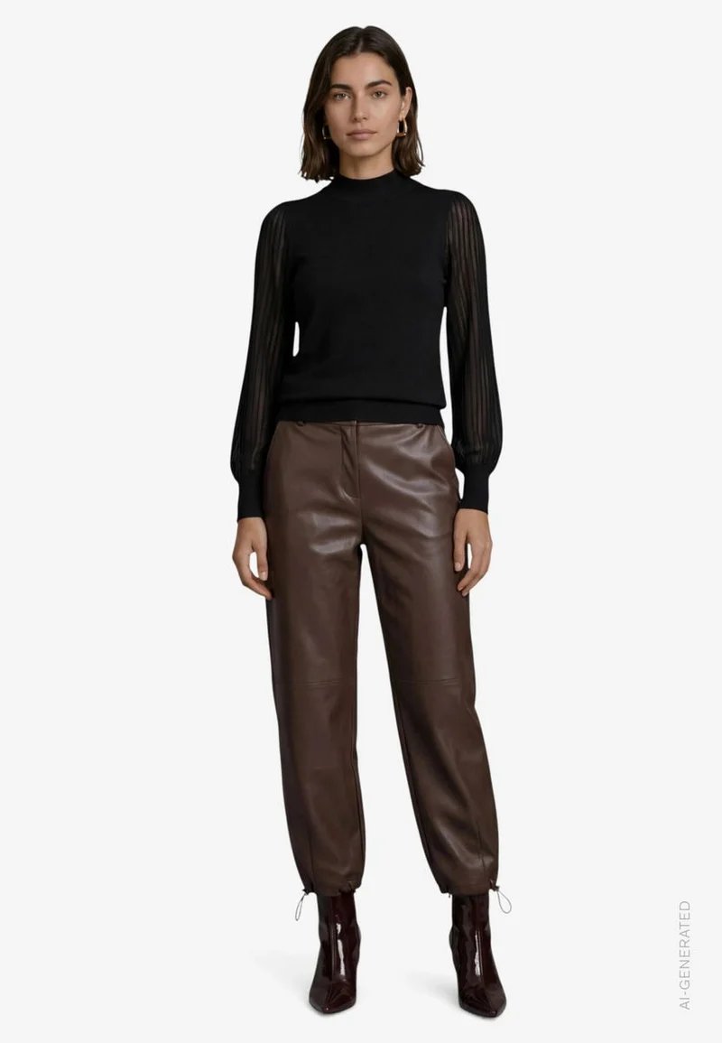 Damen Pullover mit transparenten Ärmeln