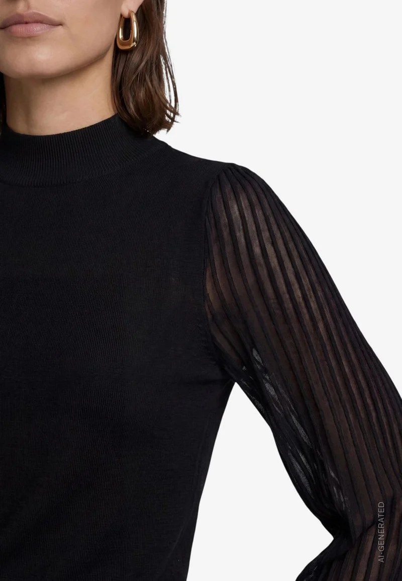 Damen Pullover mit transparenten Ärmeln