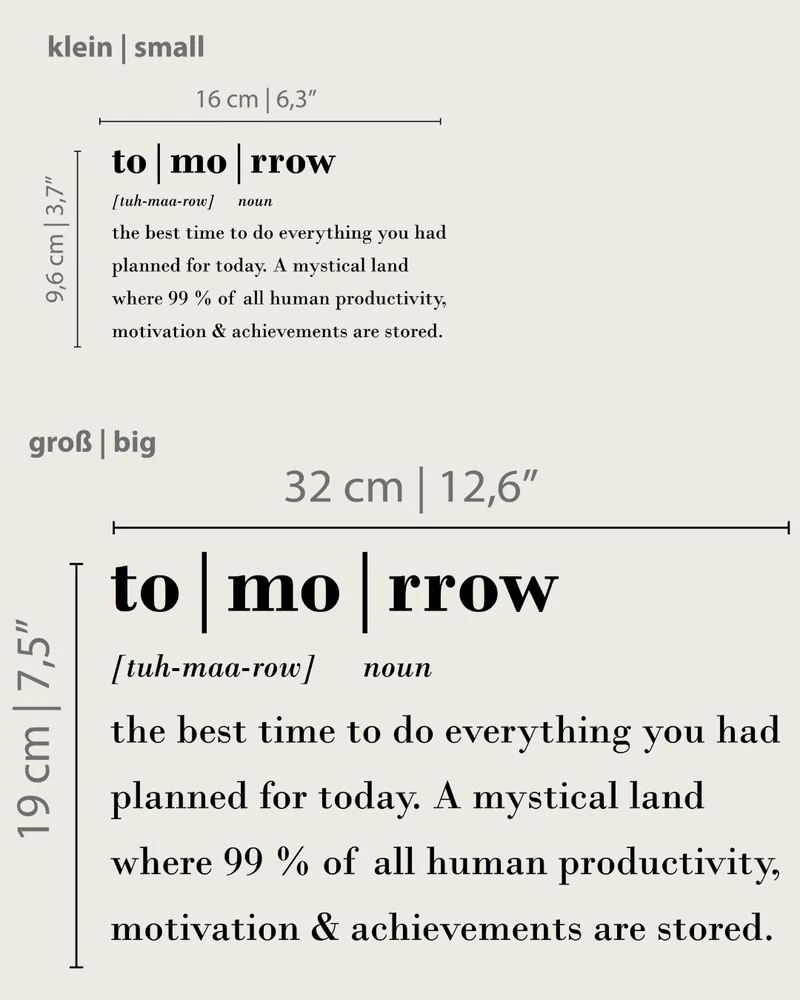 Transferprint "Tomorrow"