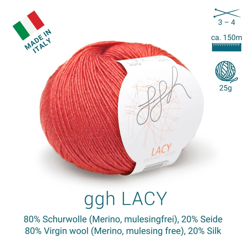 ggh Lacy | Set mit 4 x 25g (insg. 100g) - 027 - Marsrot