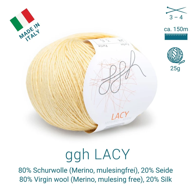 ggh Lacy | Set mit 4 x 25g (insg. 100g) - 028 - Senfgelb