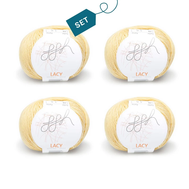 ggh Lacy | Set mit 4 x 25g (insg. 100g) - 028 - Senfgelb