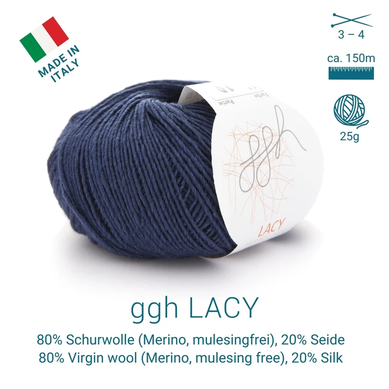 ggh Lacy | Set mit 4 x 25g (insg. 100g) - 013 - Dunkelblau