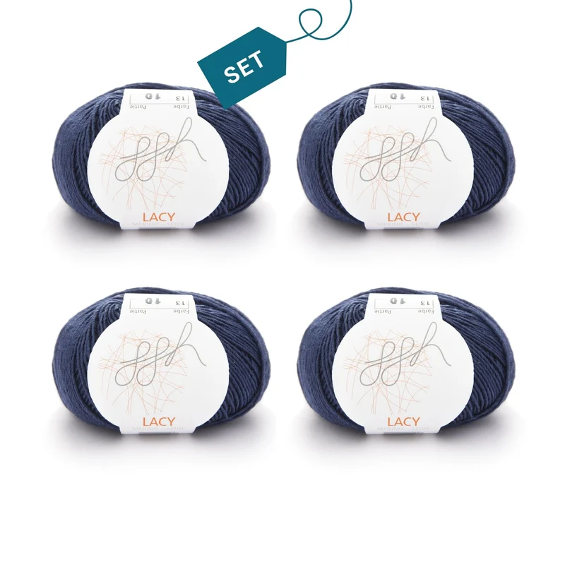 ggh Lacy | Set mit 4 x 25g (insg. 100g) - 013 - Dunkelblau