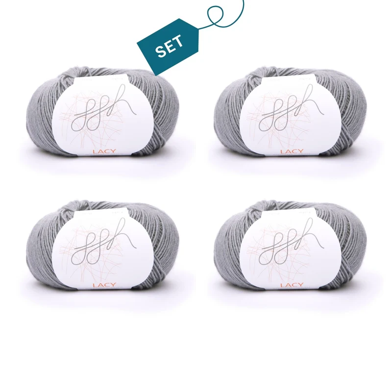 ggh Lacy | Set mit 4 x 25g (insg. 100g) - 020 - Grau